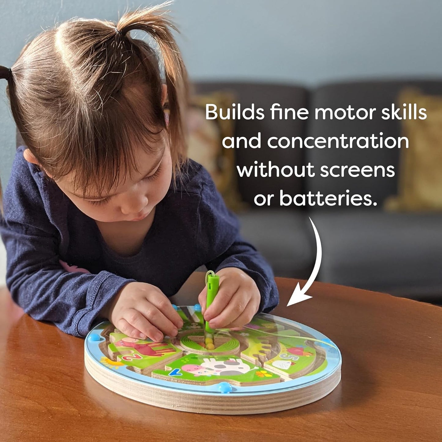 Busy Board for Toddlers 2-4: Number Maze & Town Magnetic Puzzle Game - Travel Toys for Preschoolers, STEM Toy Encourages Color Recognition, Fine Motor & Counting
