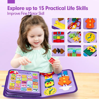 Busy Board Montessori Toys 3 Year Old Girl Gifts 3rd Bithday Idea