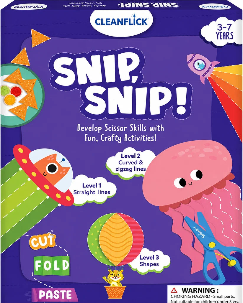 Cleanflick Snip Snip™ Scissor Skills Bundle | 3-in-1 Activity Set