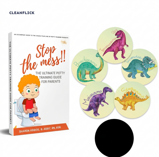 Potty Training Magic Sticker | Color-Changing Toilet Targets (5-Pack) + Free Potty Training eBook