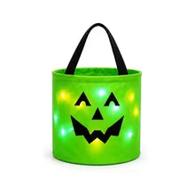 Light-Up Halloween Trick-or-Treat Bucket – LED Pumpkin Candy Bag for Kids