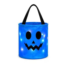 Light-Up Halloween Trick-or-Treat Bucket – LED Pumpkin Candy Bag for Kids