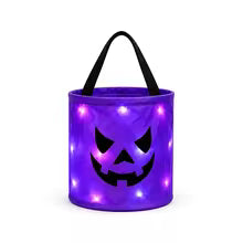 Light-Up Halloween Trick-or-Treat Bucket – LED Pumpkin Candy Bag for Kids