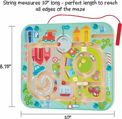 Busy Board for Toddlers 2-4: Number Maze & Town Magnetic Puzzle Game - Travel Toys for Preschoolers, STEM Toy Encourages Color Recognition, Fine Motor & Counting