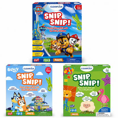 Cleanflick Snip Snip™ Scissor Skills Bundle | 3-in-1 Activity Set