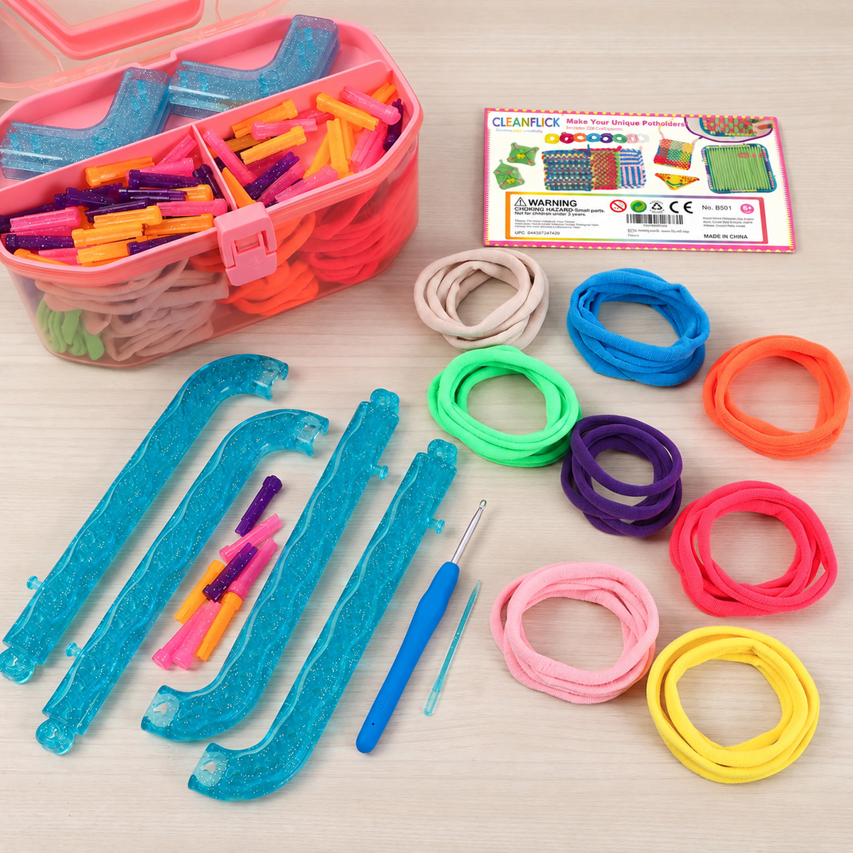 DIY Weaving Loom Kit for Kids – 1000 Colorful Craft Loops