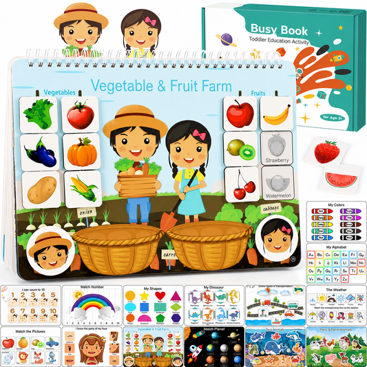 Montessori Busy Book | Pre-Assembled Sensory Activities & Fine Motor Skills