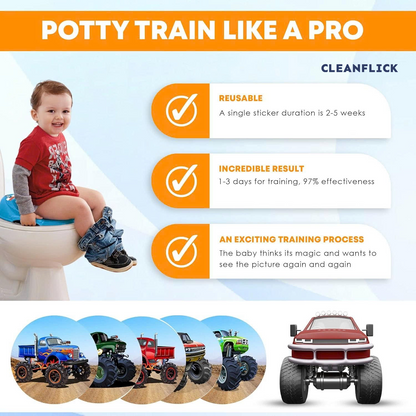 Potty Training Magic Sticker | Color-Changing Toilet Targets (5-Pack) + Free Potty Training eBook
